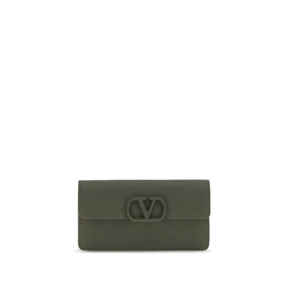 Valentino Garavani Women Vlogo Signature Grainy Calfskin Chain Wallet